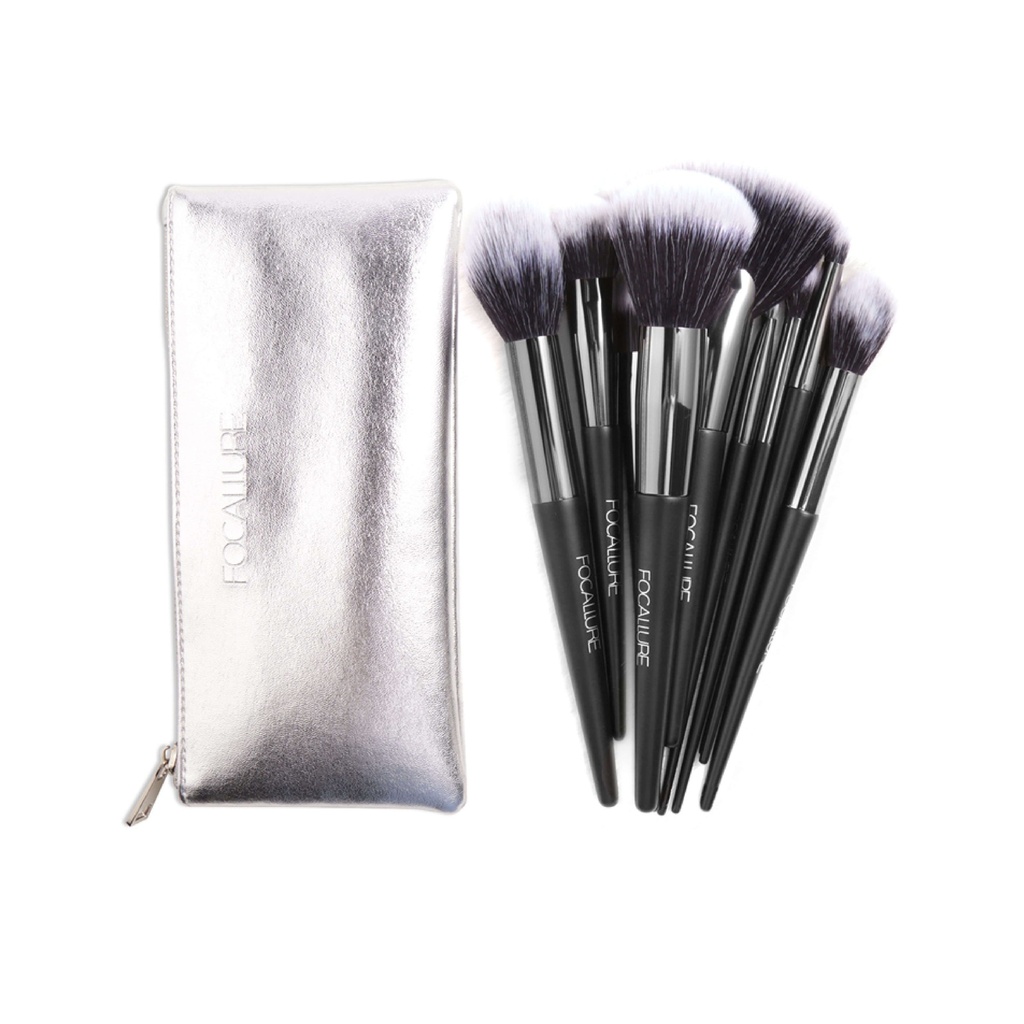 Focallure 10 Pcs Premium Makeup Brush Set with Leather Bag - (FA70)